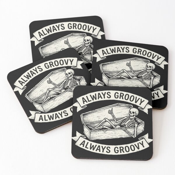 Item preview, Always Groovy Skeleton Coffin Halloween Shirt designed and sold by TeNovaStudio.