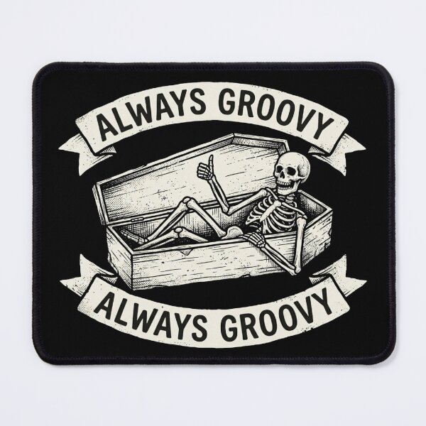 Item preview, Always Groovy Skeleton Coffin Halloween Shirt designed and sold by TeNovaStudio.