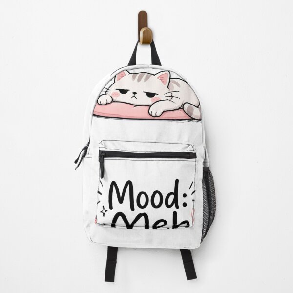 Item preview, Mood: Meh Cute Cat | Funny Introvert Kawaii Aesthetic | Lazy Mood Cartoon Sticker designed and sold by Sanika arts .