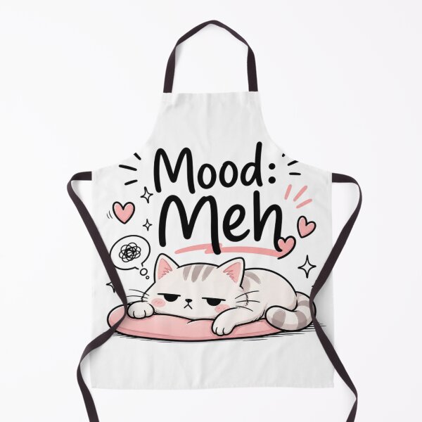 Item preview, Mood: Meh Cute Cat | Funny Introvert Kawaii Aesthetic | Lazy Mood Cartoon Sticker designed and sold by Sanika arts .