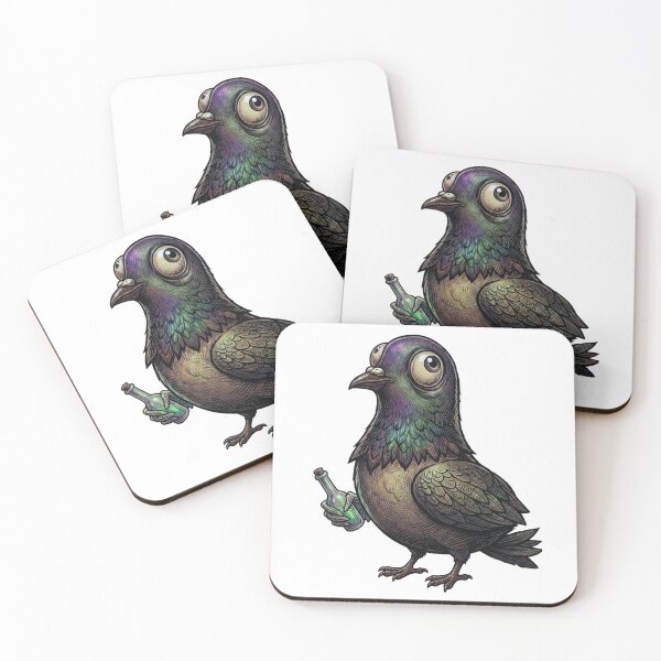 Item preview, Funny Pigeon Holding Magic Potion Bottle Woodcut Linocut Meme Art designed and sold by Daily-chaos.