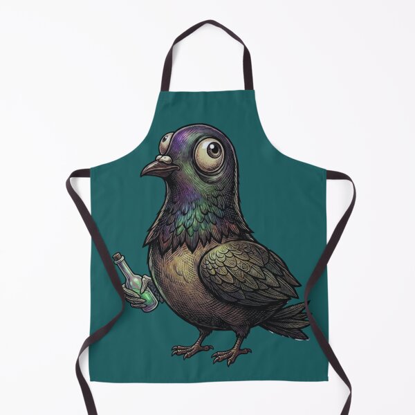 Item preview, Funny Pigeon Holding Magic Potion Bottle Woodcut Linocut Meme Art designed and sold by Daily-chaos.