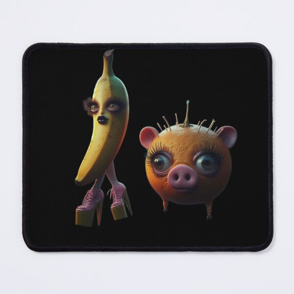 Item preview, Uncanny High Heel Banana and Orange Pig Surreal Art designed and sold by LujziWorld.