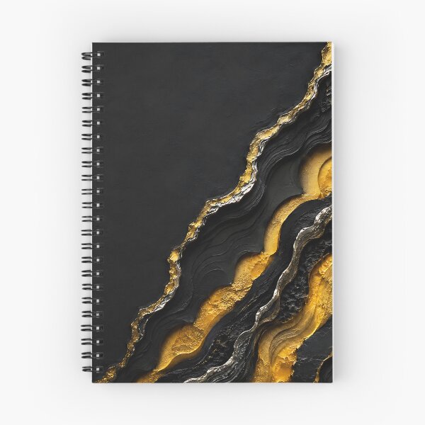 Item preview, Abstract Black Stone with Layered Gold and Silver designed and sold by Aureva Arts Shop.