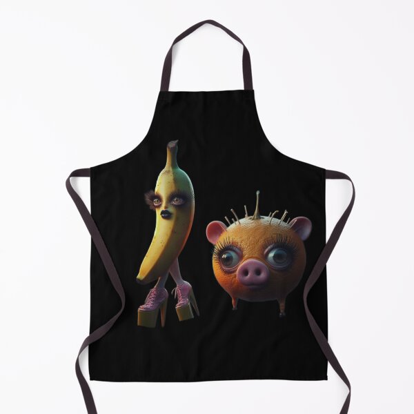 Item preview, Uncanny High Heel Banana and Orange Pig Surreal Art designed and sold by LujziWorld.