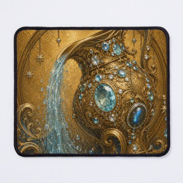 Item preview, Golden Aquarius Zodiac Water Bearer designed and sold by VelarisMoon.