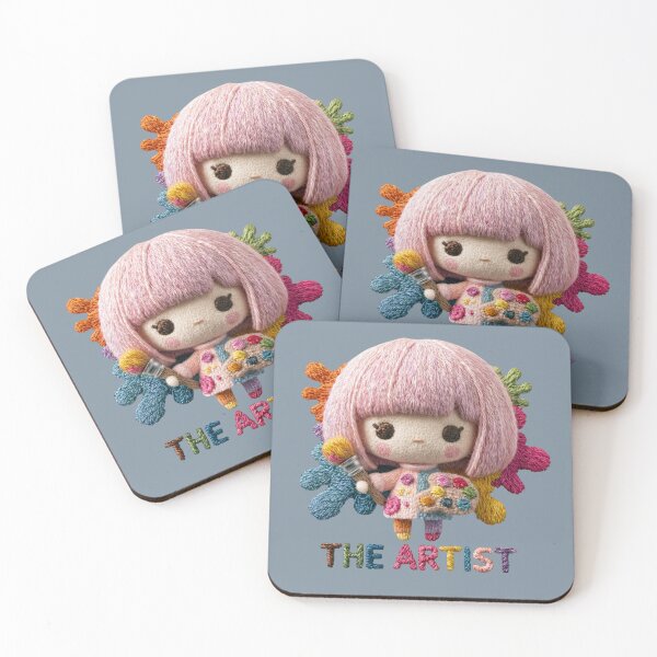 Item preview, Cute Embroidery Artist Doll with Paint Palette designed and sold by MegaNovaArt.