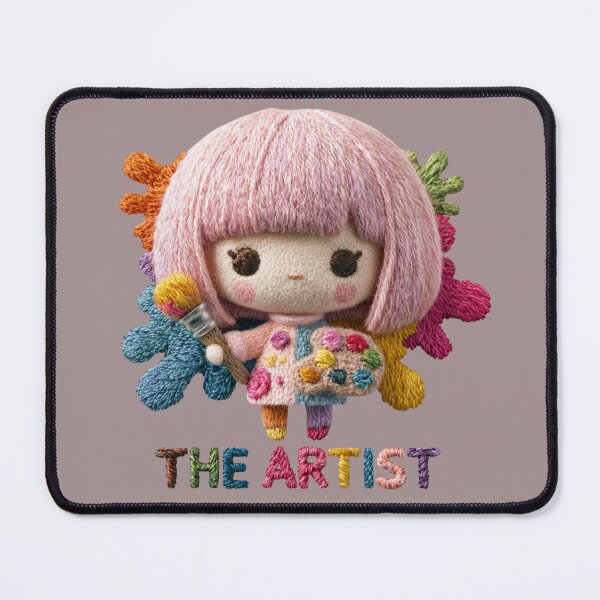 Item preview, Cute Embroidery Artist Doll with Paint Palette designed and sold by MegaNovaArt.