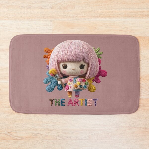 Item preview, Cute Embroidery Artist Doll with Paint Palette designed and sold by MegaNovaArt.