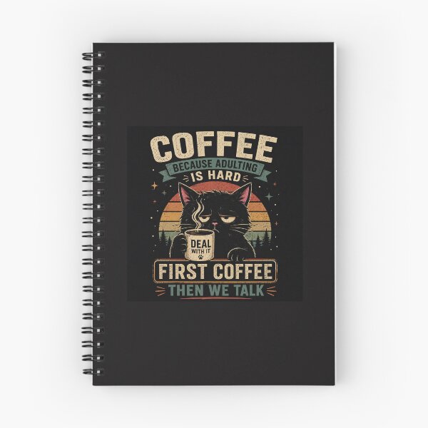 Item preview, First Coffee Then We Talk Funny Black Cat Coffee Lover Retro Vintage T-Shirt designed and sold by faithsunflower.