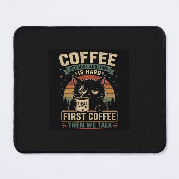 Item preview, First Coffee Then We Talk Funny Black Cat Coffee Lover Retro Vintage T-Shirt designed and sold by faithsunflower.
