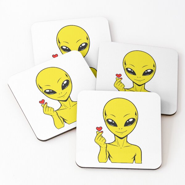 Item preview, ZORGO Alien Finger Heart – Cute Space Alien Love Gesture Sticker designed and sold by The-Visitors.