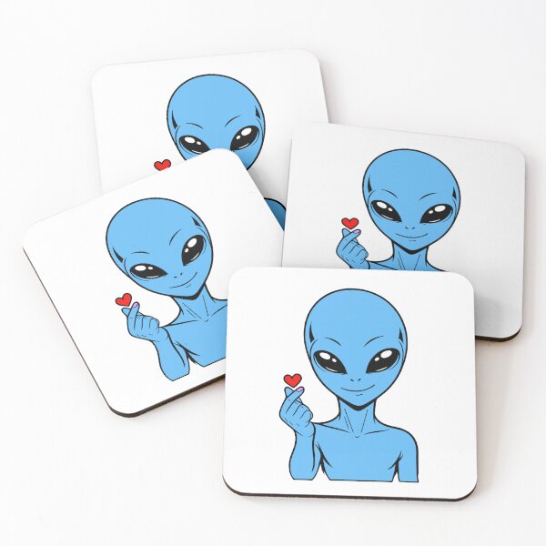 Item preview, ZORGO Alien Finger Heart – Cute Space Alien Love Gesture Sticker designed and sold by The-Visitors.