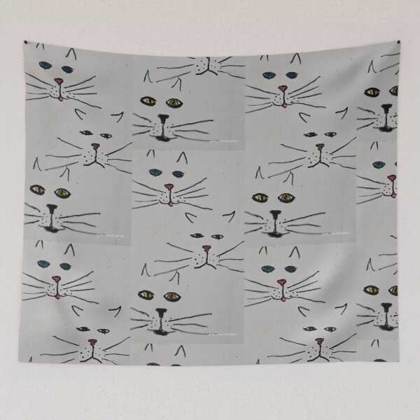 Item preview, Cat Face Repeat Doodle  designed and sold by DancingCreek.