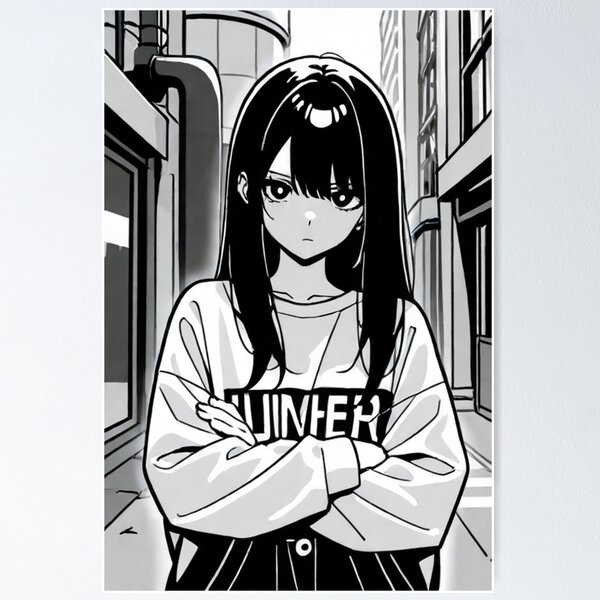 Item preview, Art - Contemporary Manga Character, Defensive Attitude designed and sold by AnimeShin.