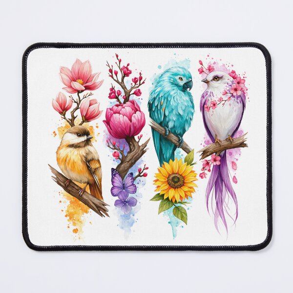 Item preview, Watercolor Bird Collection with Flowers | Colorful Botanical Nature Aesthetic Shirt designed and sold by Anastasiia Yurevych.