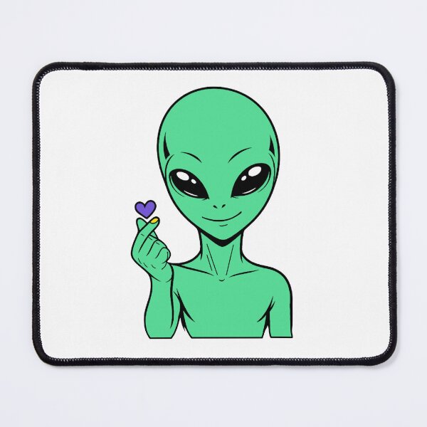 Item preview, ZORGO Alien Finger Heart – Cute Space Alien Love Gesture Sticker designed and sold by The-Visitors.