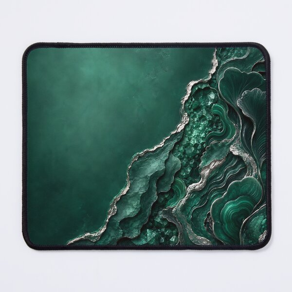 Item preview, Luxury Emerald Malachite and Silver Liquid Agate designed and sold by Aureva Arts Shop.