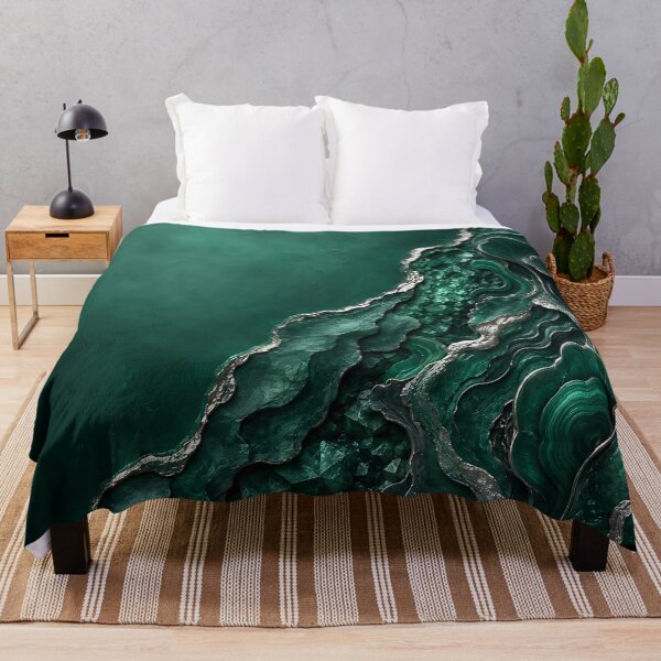 Item preview, Luxury Emerald Malachite and Silver Liquid Agate designed and sold by Aureva Arts Shop.