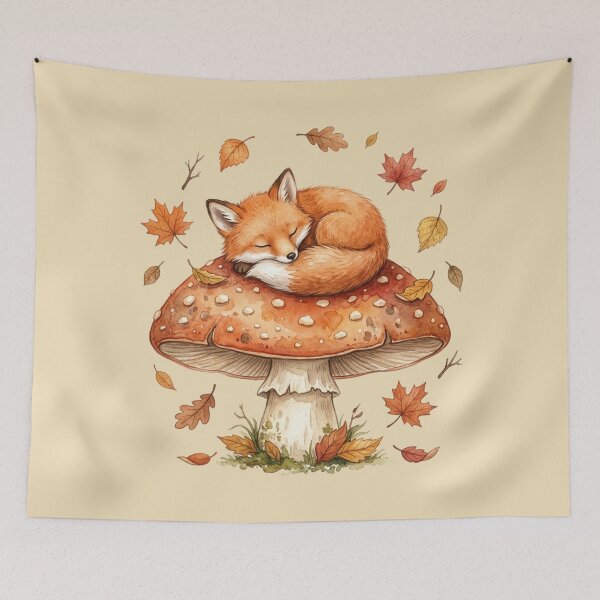 Item preview, Cute Fox Mushroom Cottagecore Autumn Watercolor Cozy  designed and sold by Arobinoz.