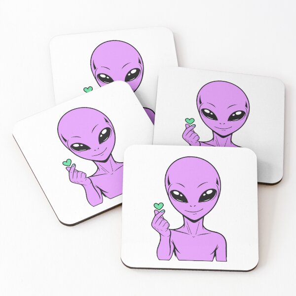 Item preview, ZORGO Alien Finger Heart – Cute Space Alien Love Gesture Sticker designed and sold by The-Visitors.