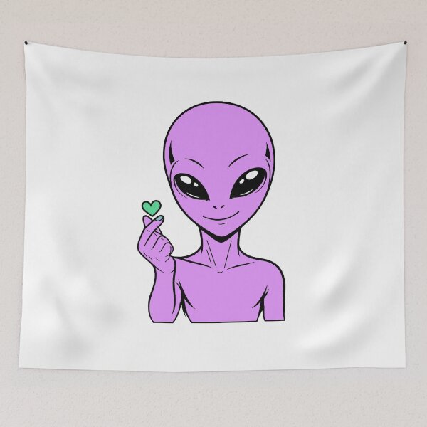 Item preview, ZORGO Alien Finger Heart – Cute Space Alien Love Gesture Sticker designed and sold by The-Visitors.