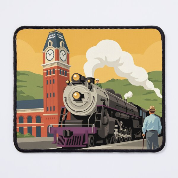 Item preview, Vintage Steam Train Travel Poster | Retro Railway Locomotive Illustration designed and sold by paulo silveira.