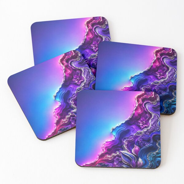 Item preview, 3D Geode Agate Liquid Sculpture in Purple and Blue designed and sold by Aureva Arts Shop.
