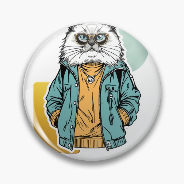 Item preview, Cool Urban Persian Cat Sticker | Cute Hipster Cat Illustration | Streetwear Cat Vinyl Decal designed and sold by FUSION STUDIO.