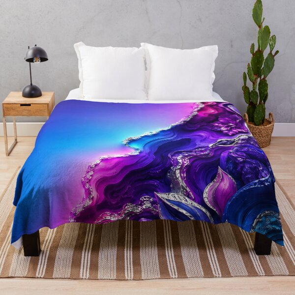 Item preview, 3D Geode Agate Liquid Sculpture in Purple and Blue designed and sold by Aureva Arts Shop.