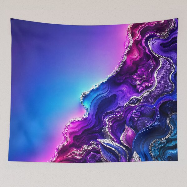 Item preview, 3D Geode Agate Liquid Sculpture in Purple and Blue designed and sold by Aureva Arts Shop.