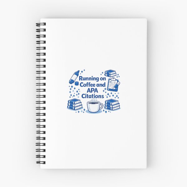 Item preview, Freudian Slip Co. — Running on Coffee and APA Citations — Chibi Study Humor Design designed and sold by Freudian Slip Co..