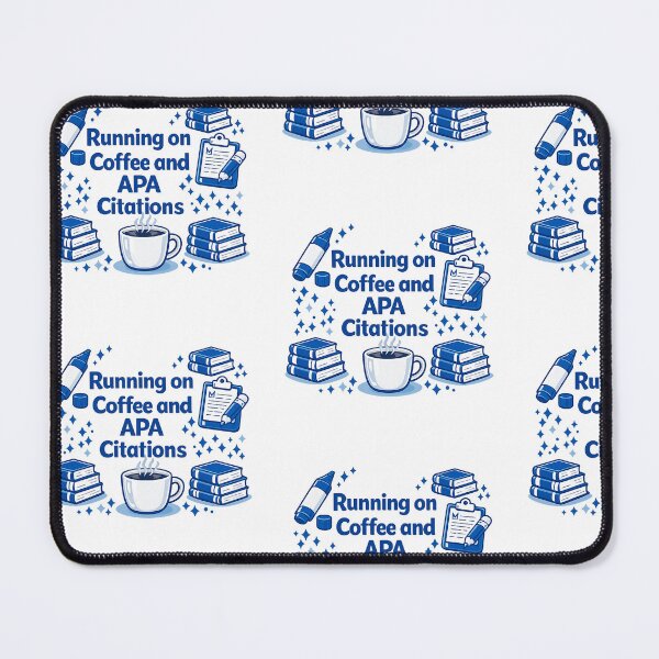 Item preview, Freudian Slip Co. — Running on Coffee and APA Citations — Chibi Study Humor Design designed and sold by Freudian Slip Co..