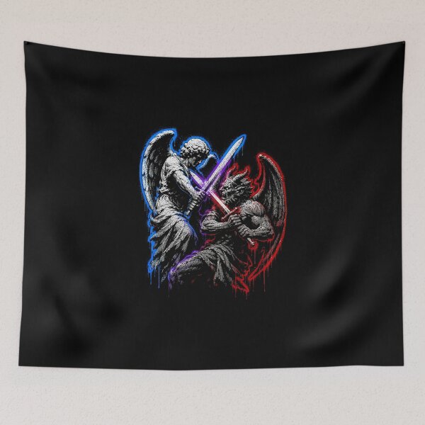 Item preview, Angel vs devil - Street art.  designed and sold by AbbyThorns.
