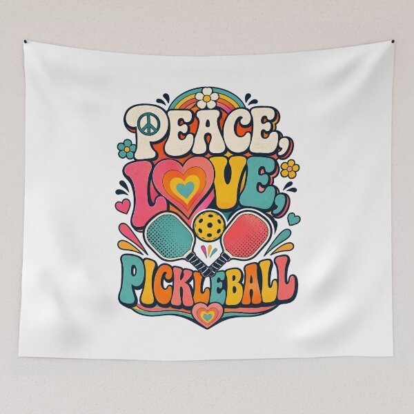 Item preview, Peace Love Pickleball Groovy Retro Sport designed and sold by Mr Lee.