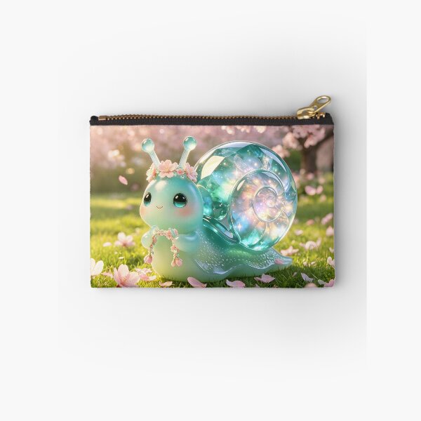 Item preview, Spring Flower Weaver - Cute Emerald Snail Making a Floral Crown designed and sold by ABYSSLAB.