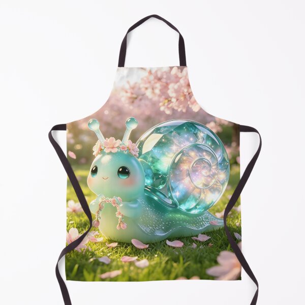 Item preview, Spring Flower Weaver - Cute Emerald Snail Making a Floral Crown designed and sold by ABYSSLAB.