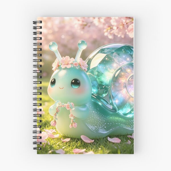 Item preview, Spring Flower Weaver - Cute Emerald Snail Making a Floral Crown designed and sold by ABYSSLAB.