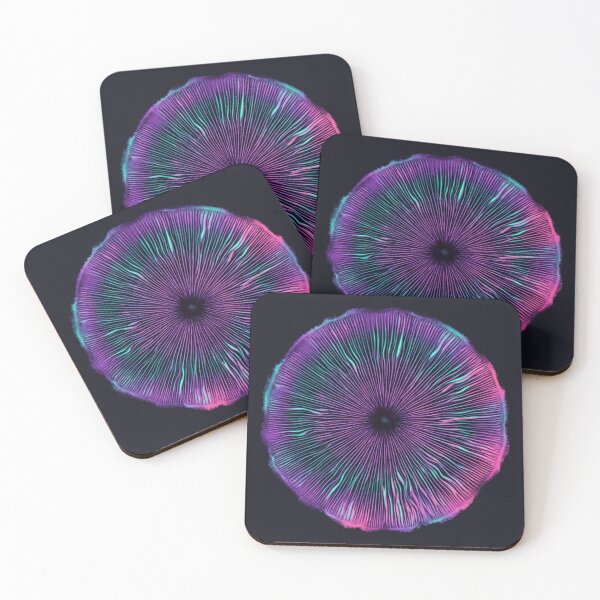 Item preview, Psychedelic Mushroom Spore Print Trippy Art Purple Teal designed and sold by Arobinoz.