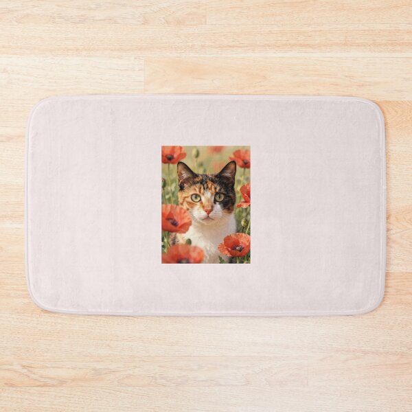 Item preview, Poppy Day with Muffinka | Watercolor Cat Art designed and sold by BCapybara.