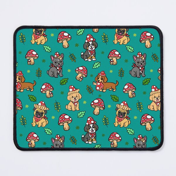Item preview, Cottagecore Puppies Mushroom Forest Pattern designed and sold by CI Creative Design LLC.