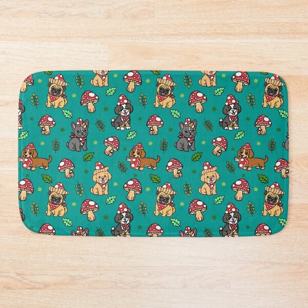 Item preview, Cottagecore Puppies Mushroom Forest Pattern designed and sold by CI Creative Design LLC.
