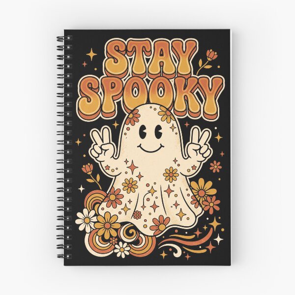 Item preview, Retro Stay Spooky Halloween Peace Sign Ghost Shirt designed and sold by TeNovaStudio.