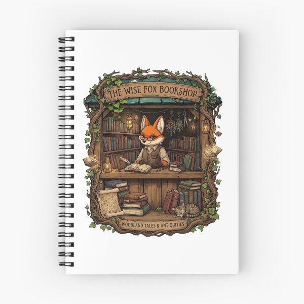 Item preview, The Wise Fox Bookshop | Cozy Woodland Bookstore | Fox Librarian | Cottagecore Reading Nook | Fantasy Bookshop | Book Lover Gift designed and sold by MrDev.
