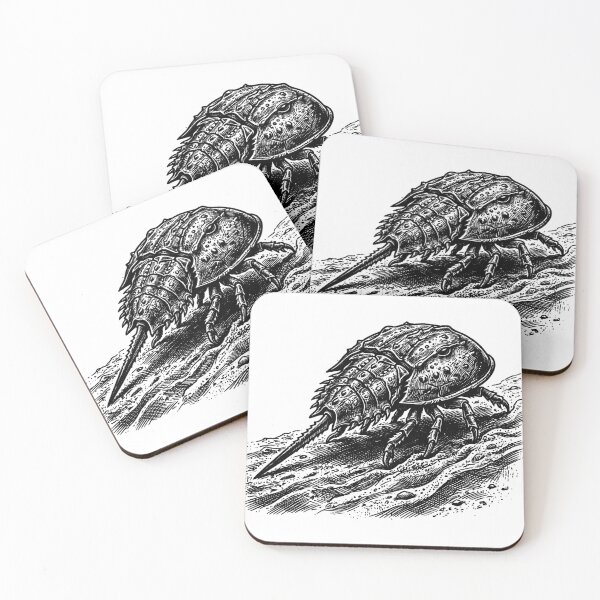 Item preview, Vintage Woodcut Horseshoe Crab Illustration designed and sold by DuckOddity.