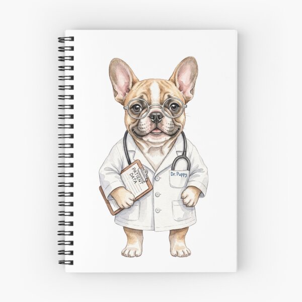 Item preview, Cute French Bulldog Puppy Doctor with Glasses and Clipboard designed and sold by VibranPalette.