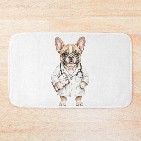Item preview, Cute French Bulldog Puppy Doctor with Glasses and Clipboard designed and sold by VibranPalette.