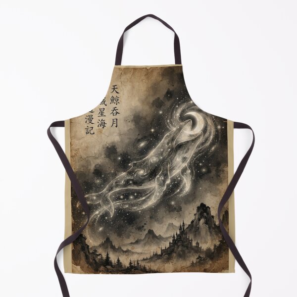Item preview, The Star-Swallowing Celestial Whale Sumi-e Ink Wash designed and sold by DuckOddity.