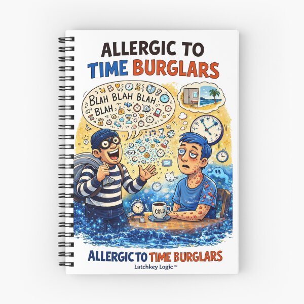 Item preview, Allergic to Time Burglars • Quiet Power Quote designed and sold by Latchkey Logic.