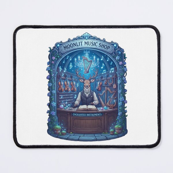 Item preview, Moonlit Music Shop | Enchanted Instrument Store | Fantasy Deer Musician | Magical Music Shop | Cottagecore Music Art | Music Lover Gift designed and sold by MrDev.
